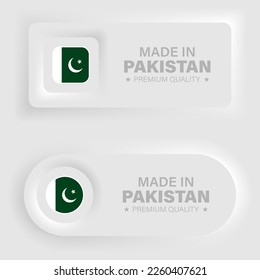 Made in Pakistan neumorphic graphic and label. Element of impact for the use you want to make of it.