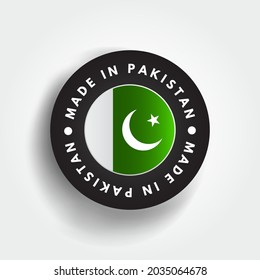 Made in Pakistan text emblem badge, concept background