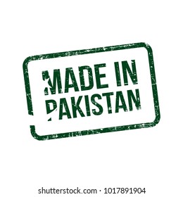 Made in Pakistan. Vector Flag Illustration design stamp label