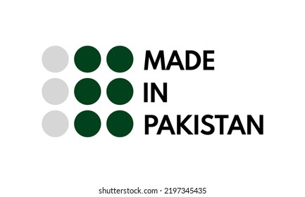 hergestellt in Pakistan, Vektorsymbol mit gestrichenen Kreise unter pakistanischer Flagge