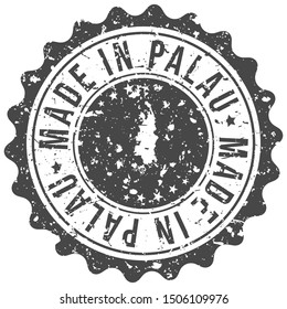 Made In Palau. Map Travel Stamp. Icon Country Design. National Export Seal.
