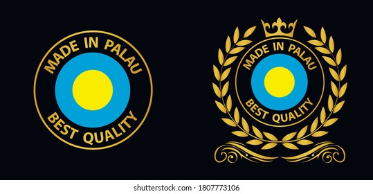 made in Palau   vector stamp. badge with Palau   flag