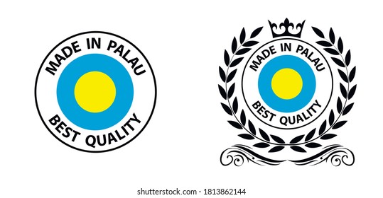made in Palau   vector stamp. badge with Palau   flag