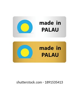 hergestellt in Palau   Vektorstempel. Abzeichen mit Palau   Flagge