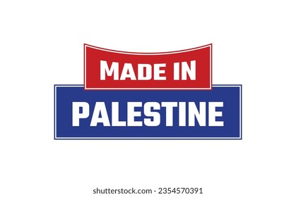 Fabricado en un vector de sellos de Palestina