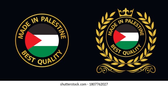 made in Palestine  vector stamp. badge with Palestine  flag