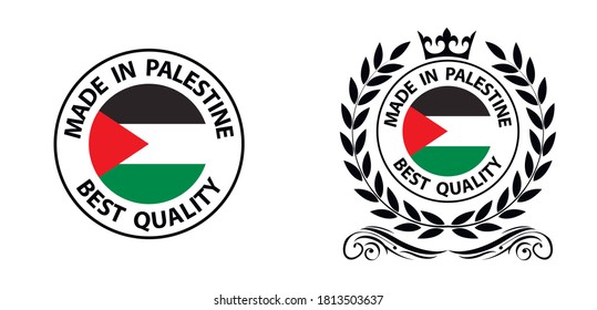 made in Palestine  vector stamp. badge with Palestine  flag