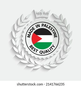 en el sello vector palestino. insignia con bandera palestina