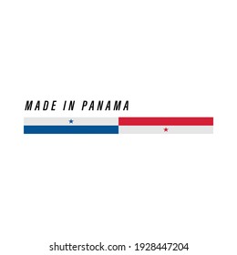 Made in Panama, badge or label with flag isolated on white background