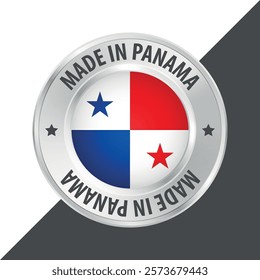 Made in Panama badge logo flag sticker 3d vector illustration isolated on white