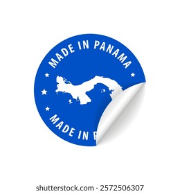 Made in Panama - Country Map Sticker. Best Quality. Original Product. Vector illustration.