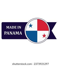 Made In Panama. Flag, banner icon, design, sticker