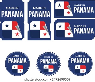 Made in Panama. Panama flag, Tag, Seal, Stamp, Flag, Icon vector