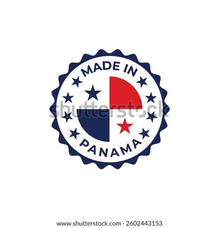 made in panama label badge design illustration with national flag