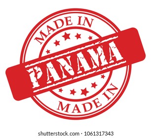 Made in Panama red rubber stamp illustration vector on white background