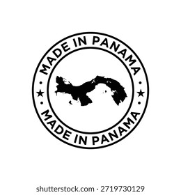 Hecho en Plantilla de diseño de sello de Panamá con mapa