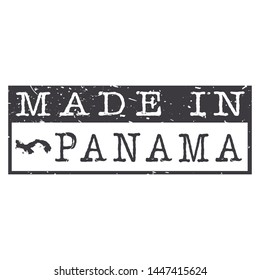 Made In Panama. Stamp Rectagle Map. Logo Icon Symbol. Design Certificated.