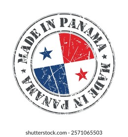Made in Panama stamp scratched flag badge logo vector illustration