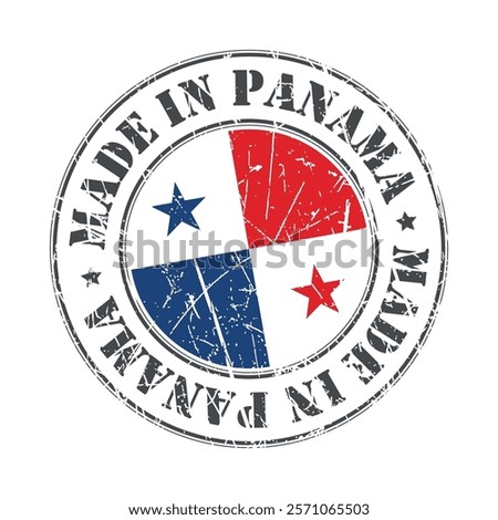 Made in Panama stamp scratched flag badge logo vector illustration