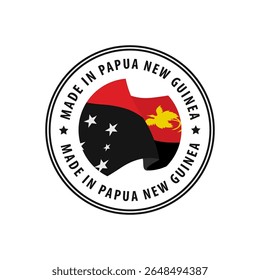 Made in Papua New Guinea stamp, sticker. Vector illustration.
