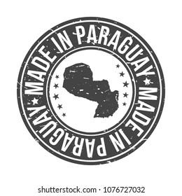 Made in Paraguai Quality Original Stamp Map. Design Vector Art Seal Badge illustration.