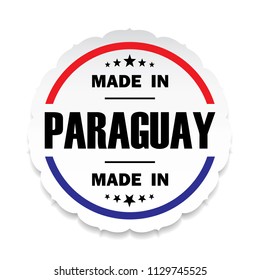Made in Paraguay flag button label banner icon Sticker Thai design, on white background.vector