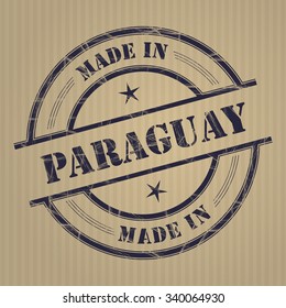 Made in Paraguay grunge rubber stamp