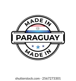 Made in Paraguay label icon emblem isolated on white background. Vector quality logo emblem design element. Vector illustration