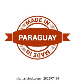 Made in Paraguay - Round red rubber stamp design isolated on white background. vector illustration vintage texture. Vector illustration