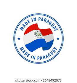 Made in Paraguay stamp, sticker. Vector illustration.