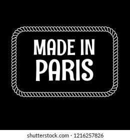 made in paris emblem, label, badge. vintage stamp.package label. vector illustration. designed for paris product. emblem with stars