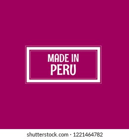 made in Peru emblem, label, badge,seal. vintage stamp.package label. vector illustration