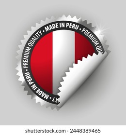 Hecho en Perú gráfico y etiqueta. Elemento de impacto para el uso que quieres hacer de él.