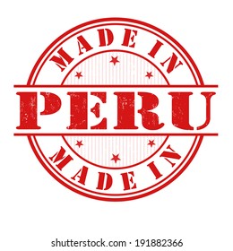 Made in Peru grunge rubber stamp on white, vector illustration