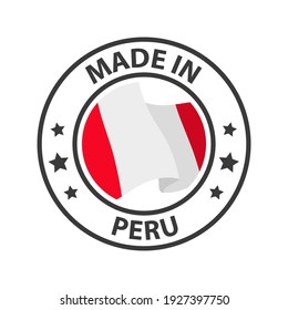 Hergestellt in Peru Symbol. Stempelaufkleber. Vektorgrafik