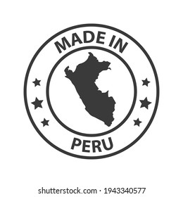 Made in Peru icon. Stamp sticker. Vector illustration