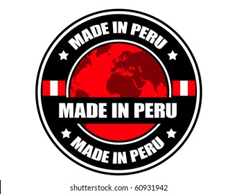 Made in Peru label, vector illustration