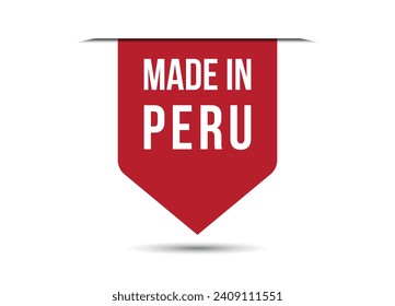 Made in Peru red vector banner illustration isolated on white background