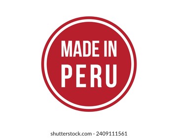 Made in Peru red vector banner illustration isolated on white background