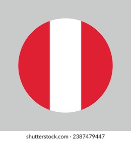 made in Peru, round with peruvian national flag colors, circle vector icon