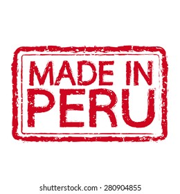 Made in PERU stamp text Illustration