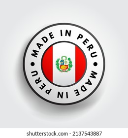 Made Peru Text Emblem Badge Concept Stock Vector (Royalty Free ...