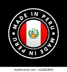 Made in Peru text emblem stamp, concept background