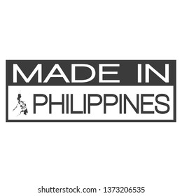 Made In Philippines. Stamp Rectagle Map. Logo Icon Symbol. Design Certificated.