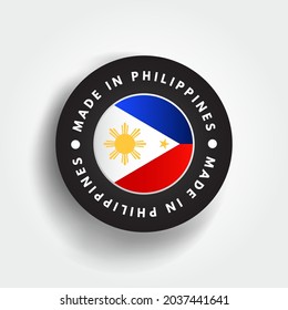 Made in Philippines text emblem badge, concept background