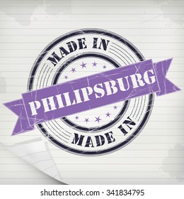 Made in Philipsburg vector rubber stamp on grunge paper