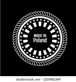 made in poland badge. vintage stamp.package label
