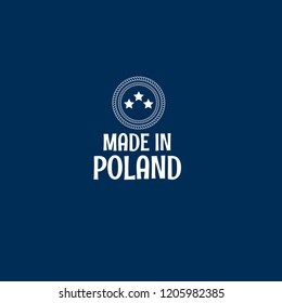 made in poland badge. vintage stamp.package label