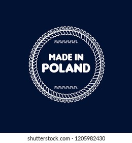 made in poland badge. vintage stamp.package label