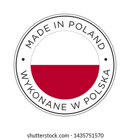 Made in Poland flag icon. Round vector icon.
